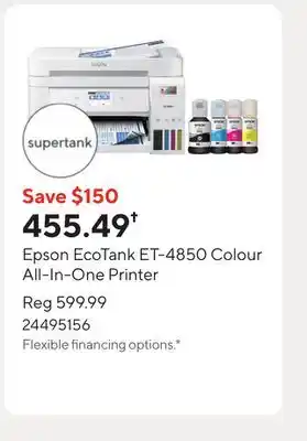 Staples Epson EcoTank ET-4850 Colour All-In-One Printer offer