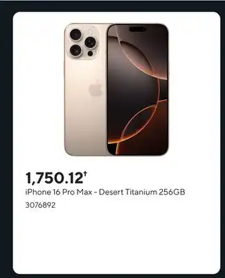 Staples iPhone 16 Pro Max - Desert Titanium 256GB offer