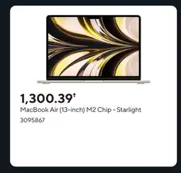 Staples MacBook Air (13-inch) M2 Chip - Starlight offer