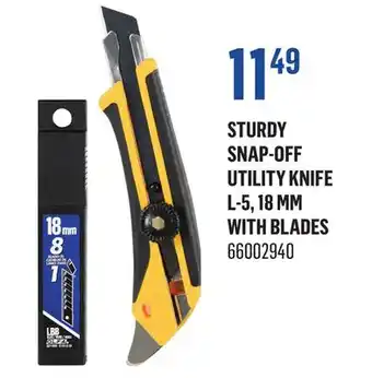 Canac Sturdy Snap-Off Utility Knife L-5, 18 mm with Blades offer