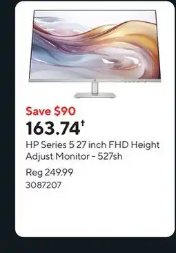 Staples HP Series 5 27 inch FHD Height Adjust Monitor - 527sh offer