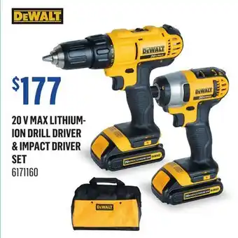 Canac 20 V Max Lithium-Ion Drill Driver & Impact Driver Set offer