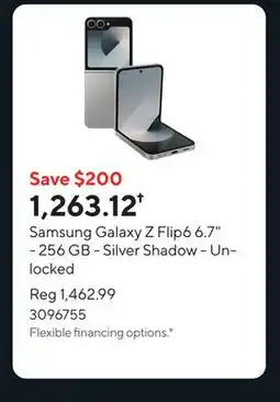 Staples Samsung Galaxy Z Flip6 6.7 - 256 GB - Silver Shadow - Unlocked offer