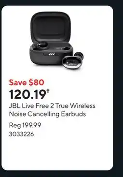 Staples JBL Live Free 2 True Wireless Noise Cancelling Earbuds offer