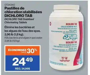 Patrick Morin DICHLORO TAB Stabilized Chlorinating Tablets offer