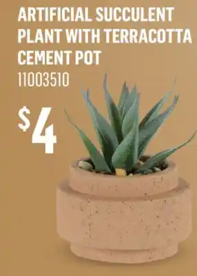 Canac Artificial Succulent Plant with Terracotta Cement Pot offer