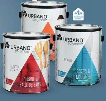 Canac Urbano Polymer+ Kitchen & Bathroom Interior Latex Paint Natural White & Colours 3.7 L offer