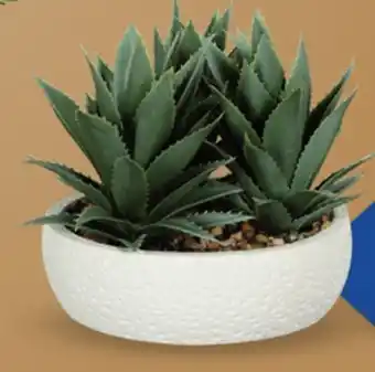 Canac Artificial Agave Plant with White Cement Pot offer