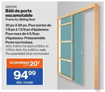 Patrick Morin Frame for Sliding Door offer