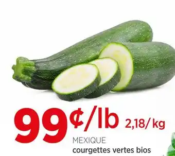 Avril courgettes vertes bios offer