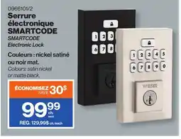 Patrick Morin SMARTCODE Electronic Lock offer