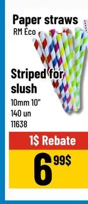 Mayrand RM Éco Paper straws Striped for slush offer