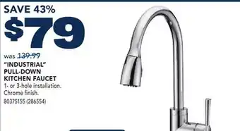 RONA PROJECT SOURCE INDUSTRIAL PULL-DOWN KITCHEN FAUCET offer