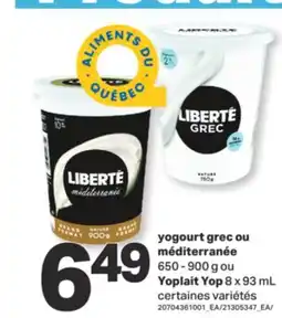 L'Intermarché YOGOURT GREC OU MÉDITERRANÉE, 650-900 G OU YOP 8X93 ML offer