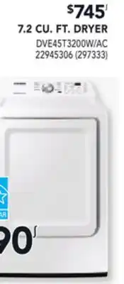 RONA 7.2 CU. FT. DRYER offer