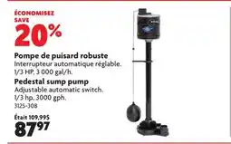 Home Hardware HP Pedestal Sump Pump - with Cord offer