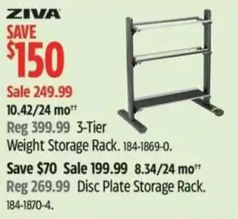 Canadian Tire Ziva 3-Tier Weight Storage Rack offer