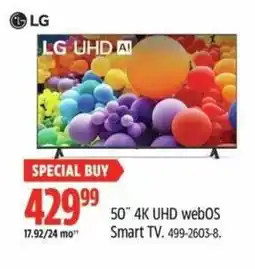 Canadian Tire LG 50" 4K UHD webOS Smart TV offer