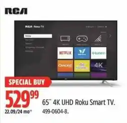 Canadian Tire RCA 65 4K UHD Roku Smart TV offer