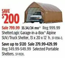 Canadian Tire ShelterLogic Garage-in-a-Box Alpine SUV/Truck Shelter offer