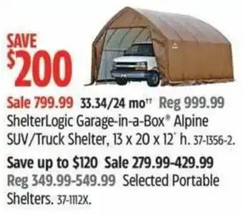 Canadian Tire ShelterLogic Garage-in-a-Box Alpine SUV/Truck Shelter offer