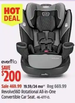 Canadian Tire Evenflo revolve360 rotational all-in-one convertible car seat offer