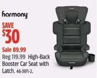 Canadian Tire High-back booster car seat with latch offer