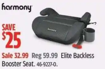 Canadian Tire Harmony Elite Backless Booster Seat offer