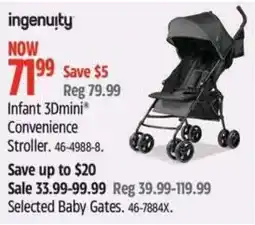 Canadian Tire Infant 3Dmini convenience stroller offer