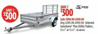 Canadian Tire Stirling selected galvalume plus utility trailers offer