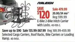 Canadian Tire Raleigh E-Bike 2-Bike Hitch Carrier with Locks offer