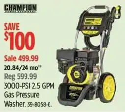 Canadian Tire 3000-PSI 2.5 gpm gas pressure washer offer