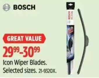 Canadian Tire Bosch Icon Wiper Blades offer