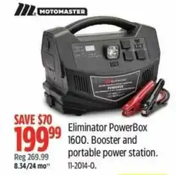 Canadian Tire Motomaster eliminator powerbox 19999 1600 booster and portable power station offer