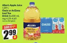 FreshCo Allen's apple juice oasis or arizona iced tea drink offer