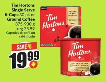 FreshCo Tim hortons single serve k-cups or ground coffee offer