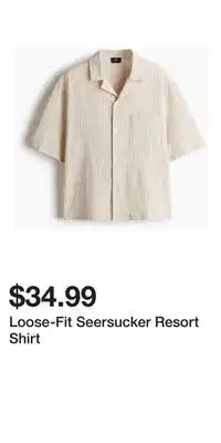 H&M Loose-Fit Seersucker Resort Shirt offer