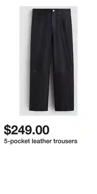 H&M 5-pocket leather trousers offer