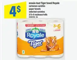 Maxi ESSUIE-TOUT TIGER TOWEL ROYALE | PAPER TOWELS, 2/3=6 rouleaux/rolls offer