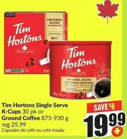 FreshCo Tim Hortons Single Serve K-Cups or Ground Coffee offer