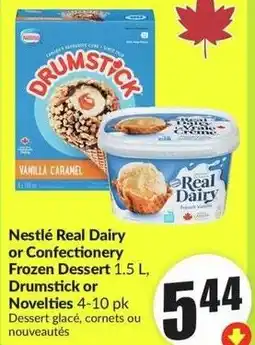 FreshCo Nestlé Real Dairy or Confectionery Frozen Dessert 1.5 L, Drumstick or Novelties offer