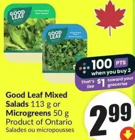 FreshCo Good Leaf Mixed Salads or Microgreens offer