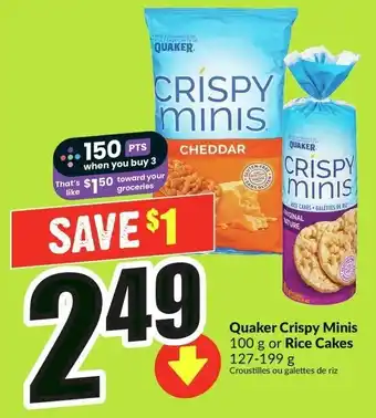 FreshCo Quaker Crispy Minis or Rice Cakes offer