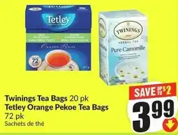 FreshCo Twinings Tea Bags 20 pk Tetley Orange Pekoe Tea Bags offer