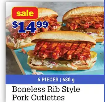 M & M Food Market Boneless Rib Style Pork Cutlettes offer