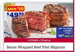 M & M Food Market Bacon Wrapped Beef Filet Mignons offer