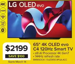 Leon's LG 65 4K Smart evo C4 OLED TV - OLED65C4PUA offer