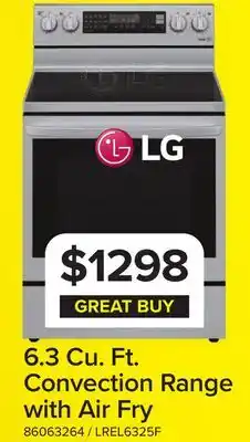 Leon's LG 6.3 Cu. Ft. Convection Range with Air Fry offer