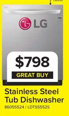 Leon's LG Smudge Resistant Stainless Steel Top Control Smart Dishwasher with TrueSteam - LDTS5552S offer