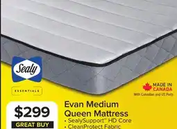 Leon's Sealy Essentials Evan Medium Mattress Collection offer